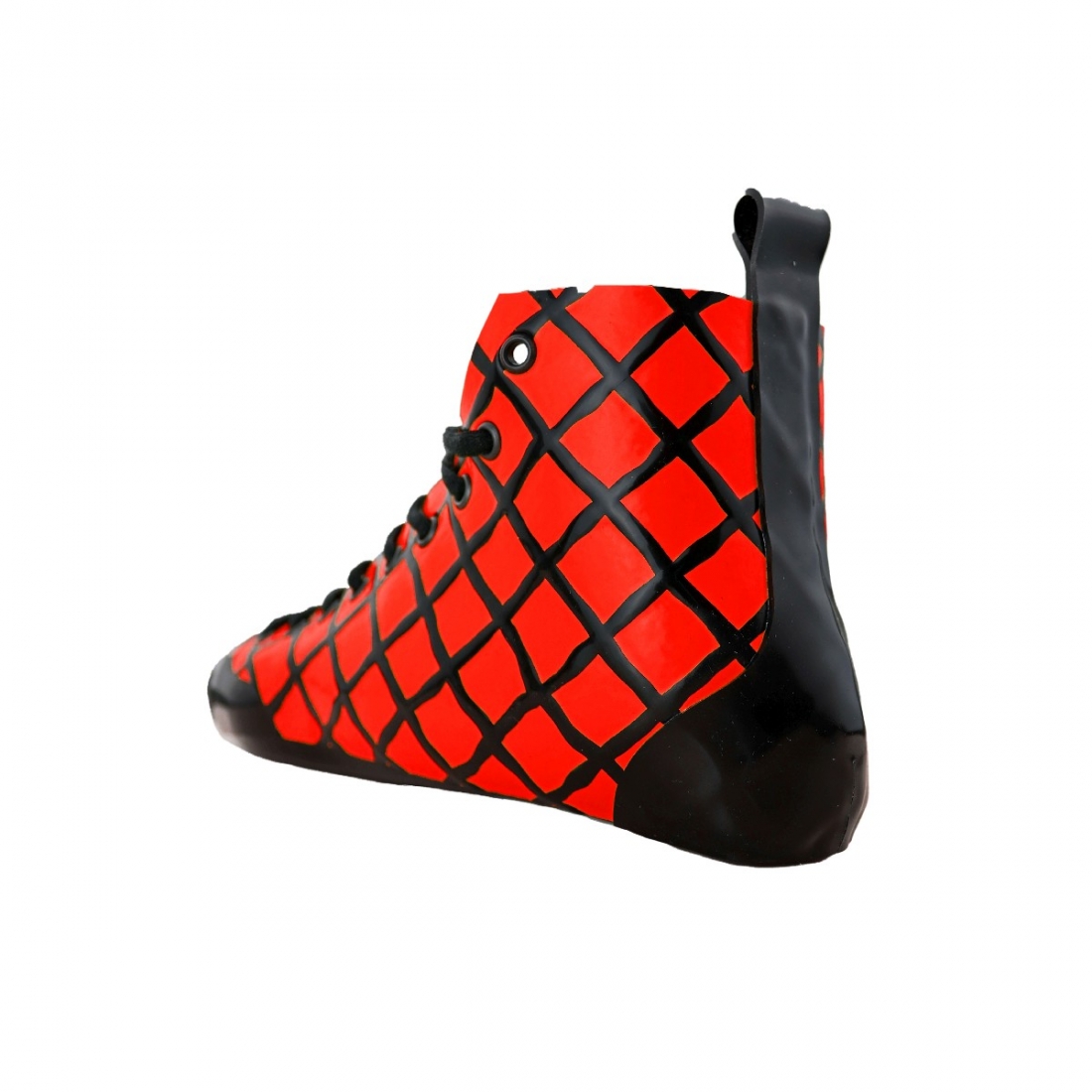 Latex Sneaker Struktur Latex 2 farbig schwarz rot